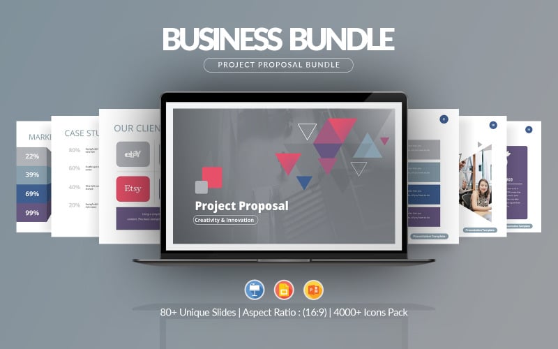 project proposal presentation bundle templates original