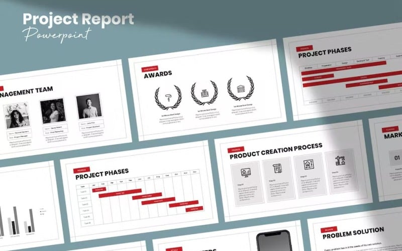 project report template powerpoint original