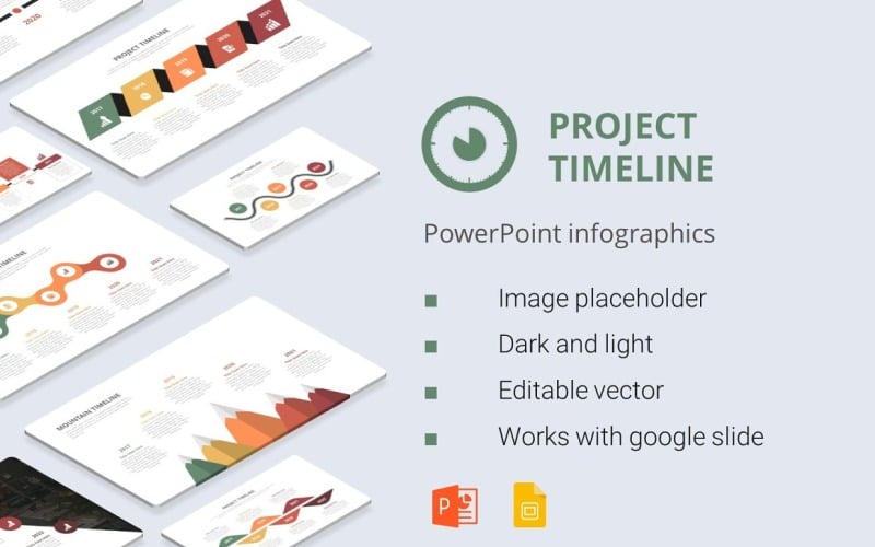 project timeline powerpoint infographics presentation original