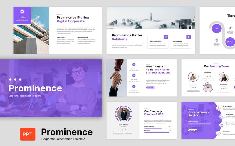 prominence corporate presentation powerpoint template original