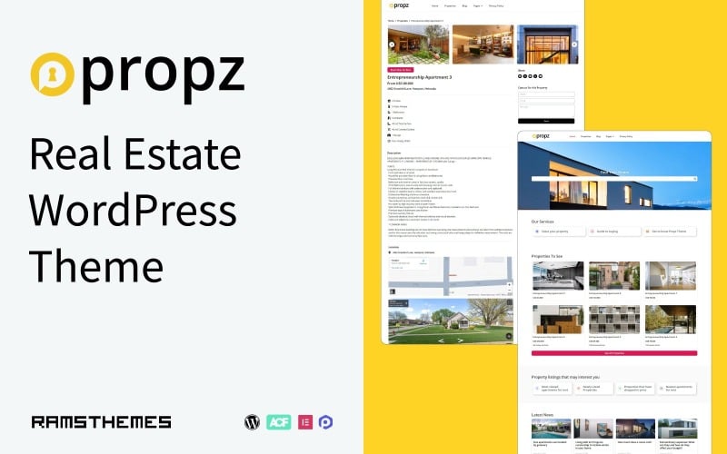 propz real estate agency wordpress theme original