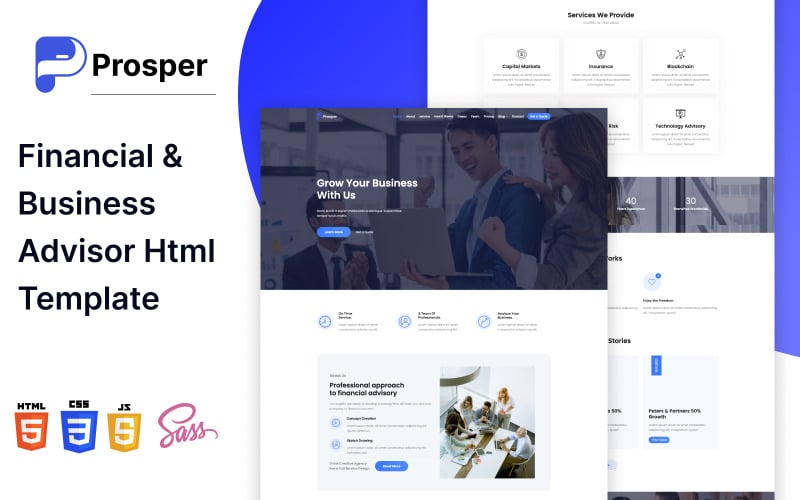 prosper financial amp business advisor html landing template original