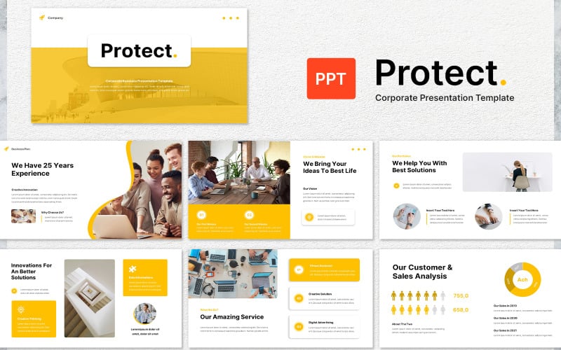 protect corporate business powerpoint template original