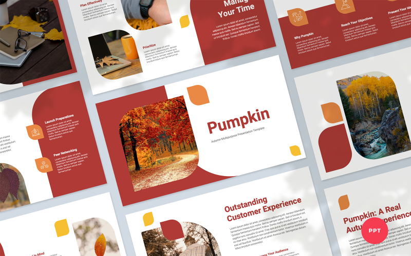 pumpkin autumn multipurpose presentation powerpoint template original