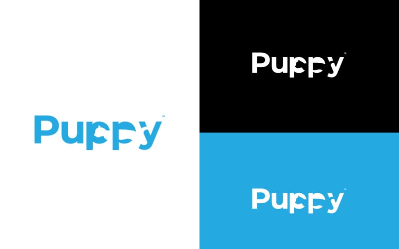 puppy cat negative logotype original