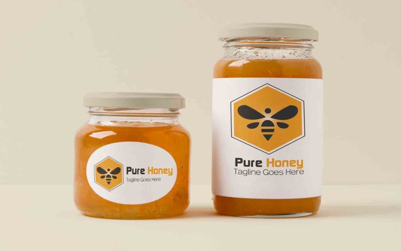 pure honey logo design template original