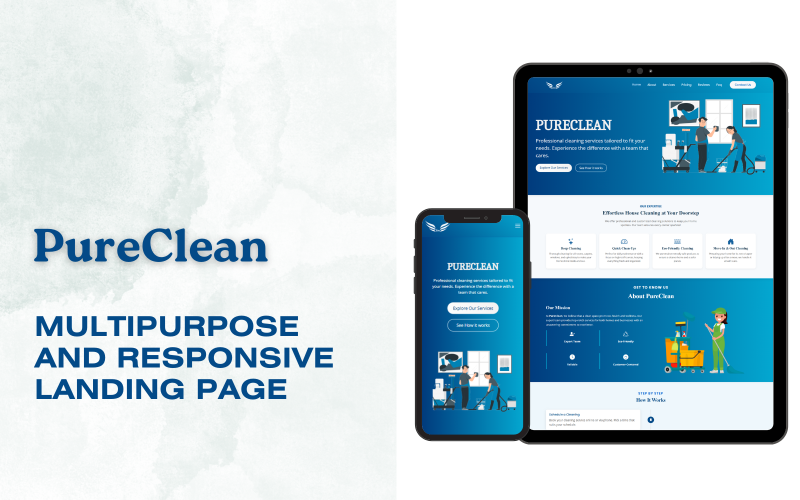pureclean cleaning services landing page template original