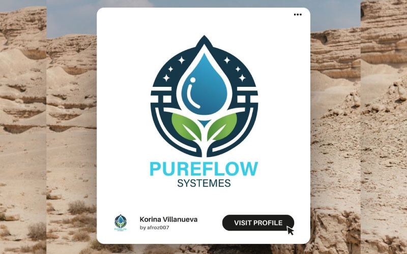 pureflow logo template professional water protection amp eco friendly business logo original