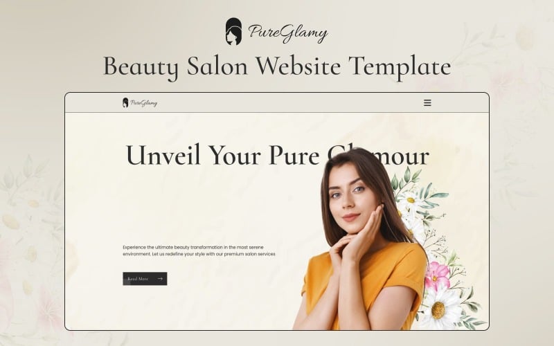 pureglamy beauty salon nextjs template for modern salons original