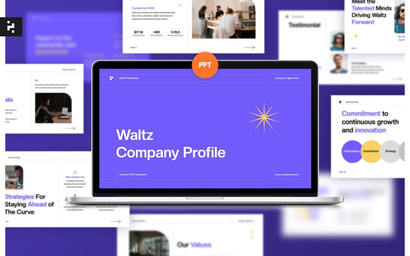 purple company profile powerpoint original
