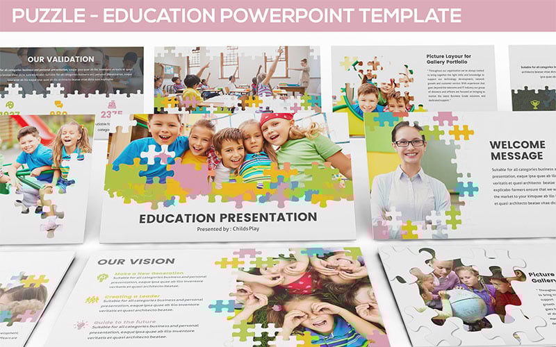 puzzle education powerpoint template original