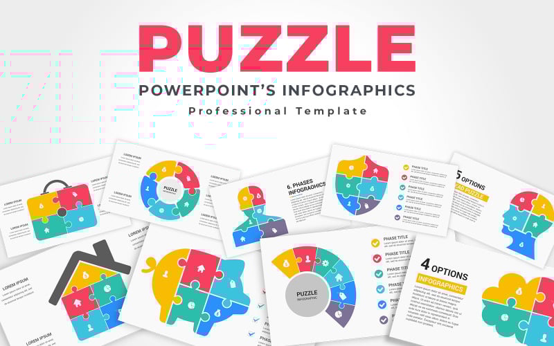 puzzle infographics powerpoint template original