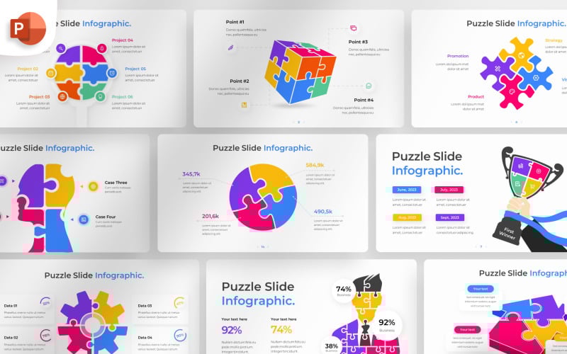 puzzle powerpoint infographic template original