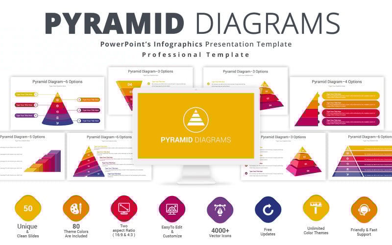 pyramid diagram presentation powerpoint template original