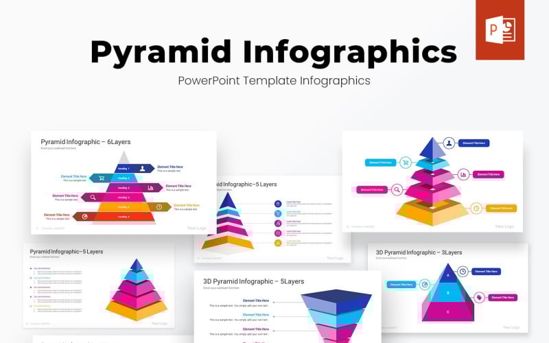 pyramid powerpoint infographics template designs original