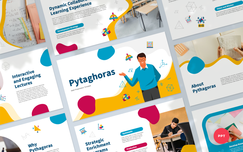 pythagoras math presentation powerpoint template original