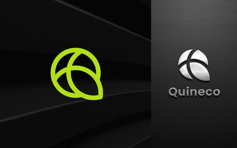 q letter eco friendly logo design template original
