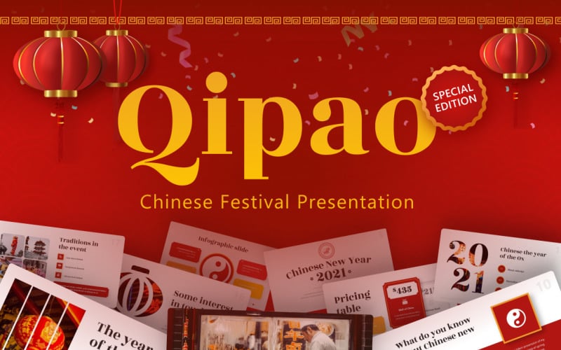 qipao chinese festival powerpoint presentation powerpoint template original