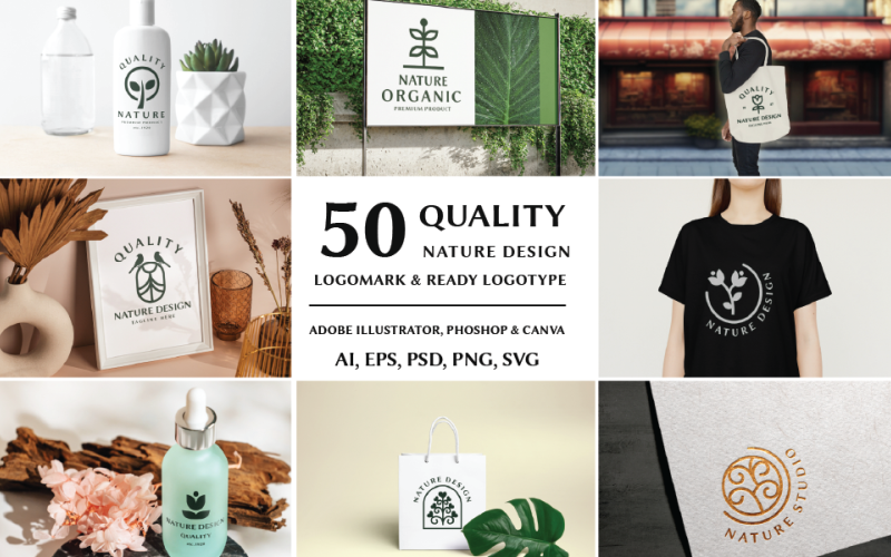quality nature elegant branding logo maker kit original