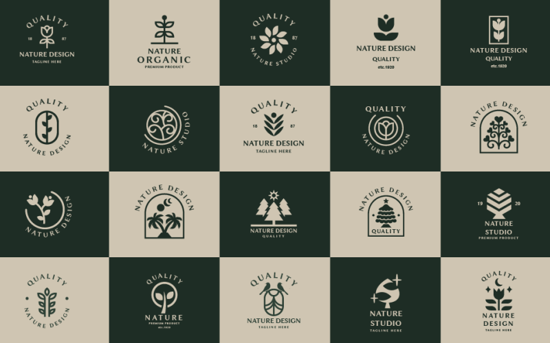 quality nature logo bundle original