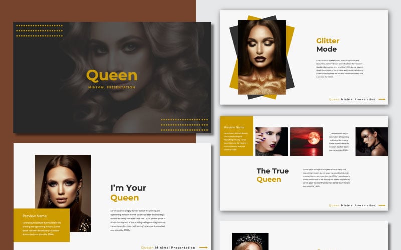 queen minimal powerpoint template original