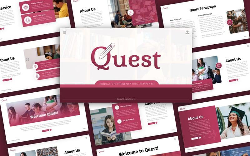 quest education multipurpose powerpoint presentation template original