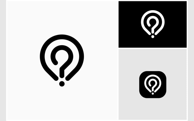 question mark location icon logo original