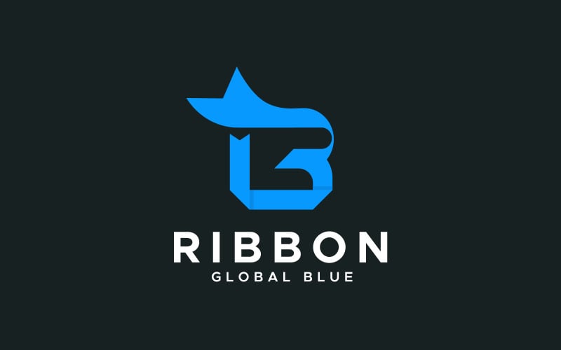 r b g letter ribbon logo design template original