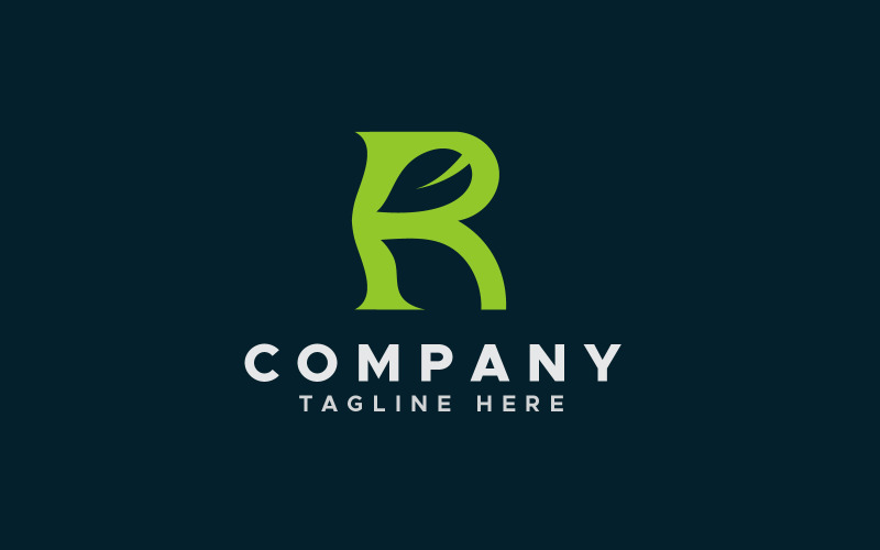 r letter garden plant leaf logo design template original