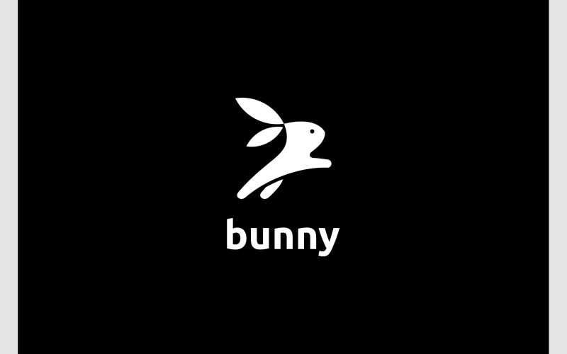 rabbit bunny hare jump simple unique logo original