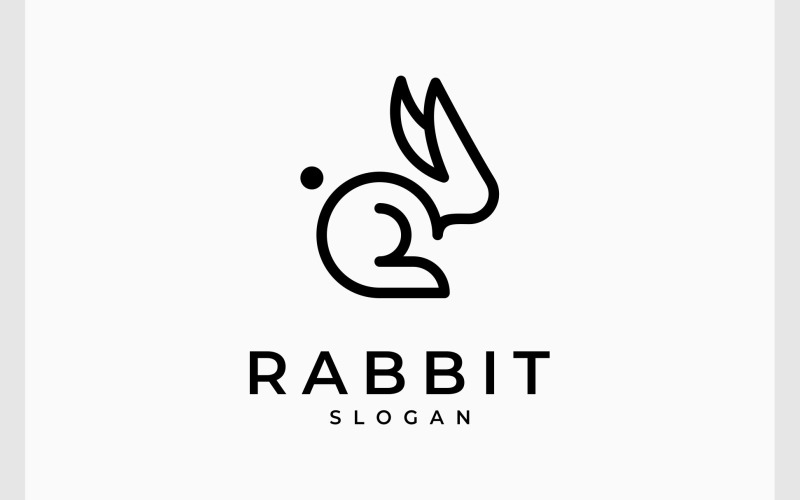 rabbit bunny simple line art logo original