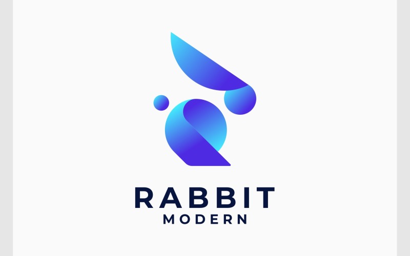 rabbit colorful modern logo original