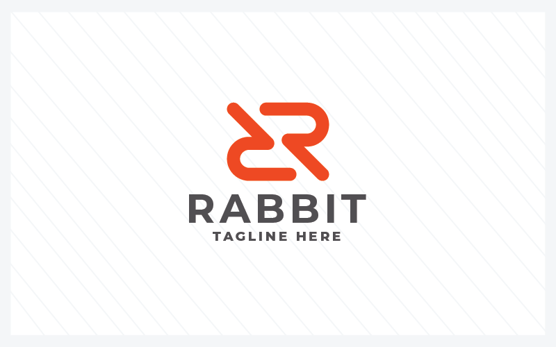 rabbit letter r pro logo template original