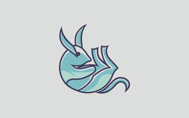 rabbit line logo template original