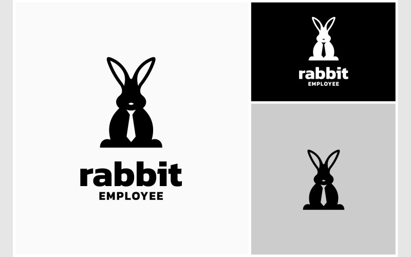 rabbit necktie silhouette flat logo original