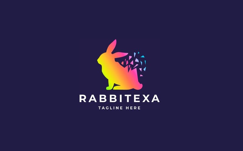rabbit pixel professional logo template original