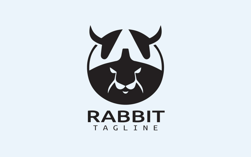 rabbit viking logo template v original
