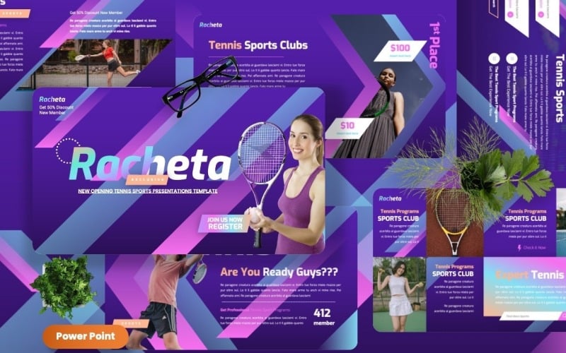 racheta tennis sport powerpoint templates original