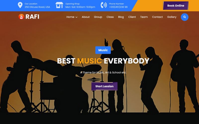 rafi music school landing page html template original