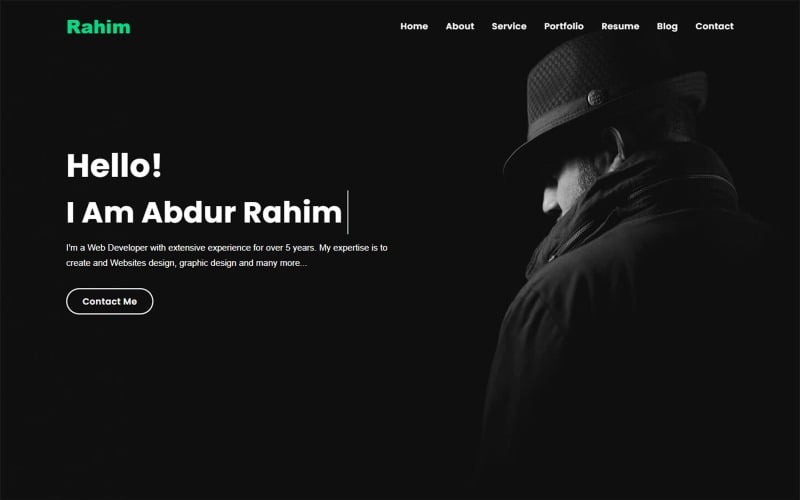 rahim personal portfolio html landing page template original