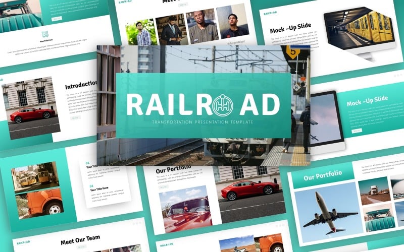 railroad transportation multipurpose powerpoint template original