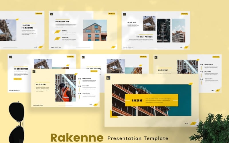 rakenne construction powerpoint template original
