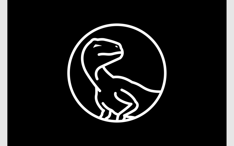 raptor dinosaur line art logo original