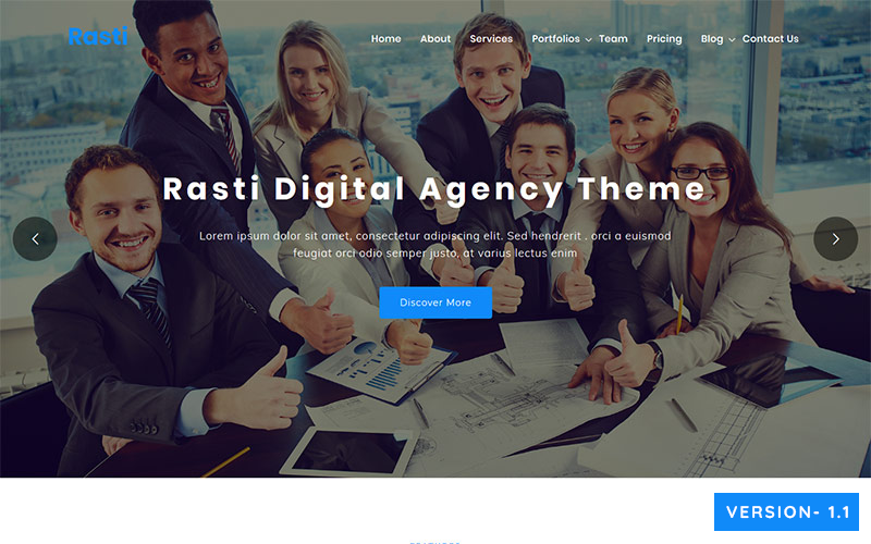 rasti digital agency one page wordpress theme original