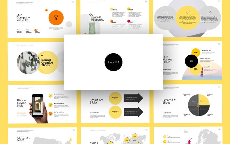 ravee clean business powerpoint template original