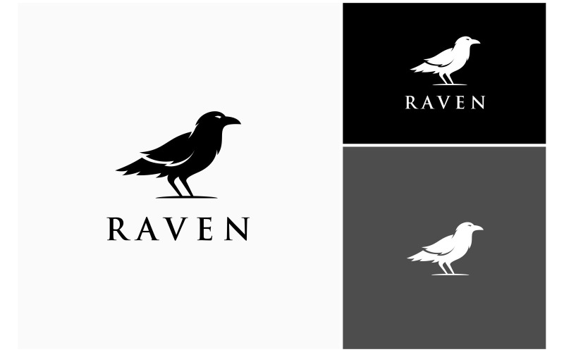 raven crow bird silhouette logo original