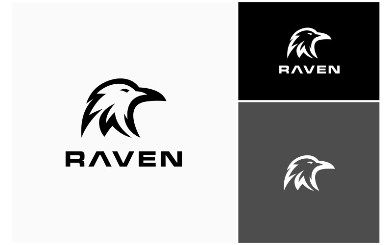 raven crow corvus head logo original