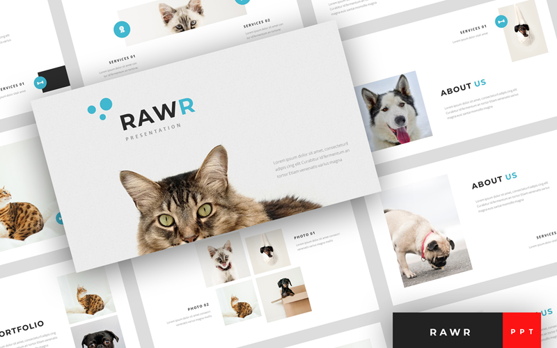 rawr pet service presentation powerpoint template original