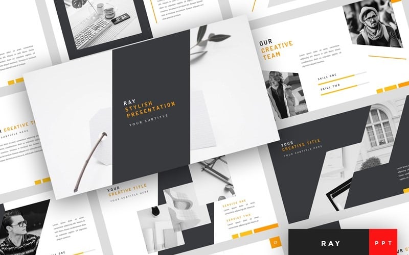 ray stylish powerpoint template original