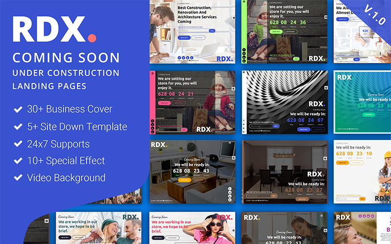 rdx coming soon under construction landing page template original